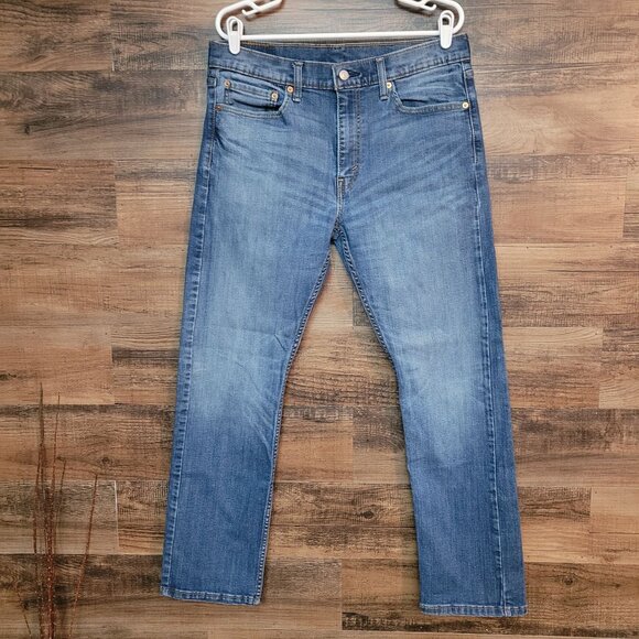 Levi's Jeans 34x32 Slim Straight 513 Medium Light Wash Stretch Denim Western